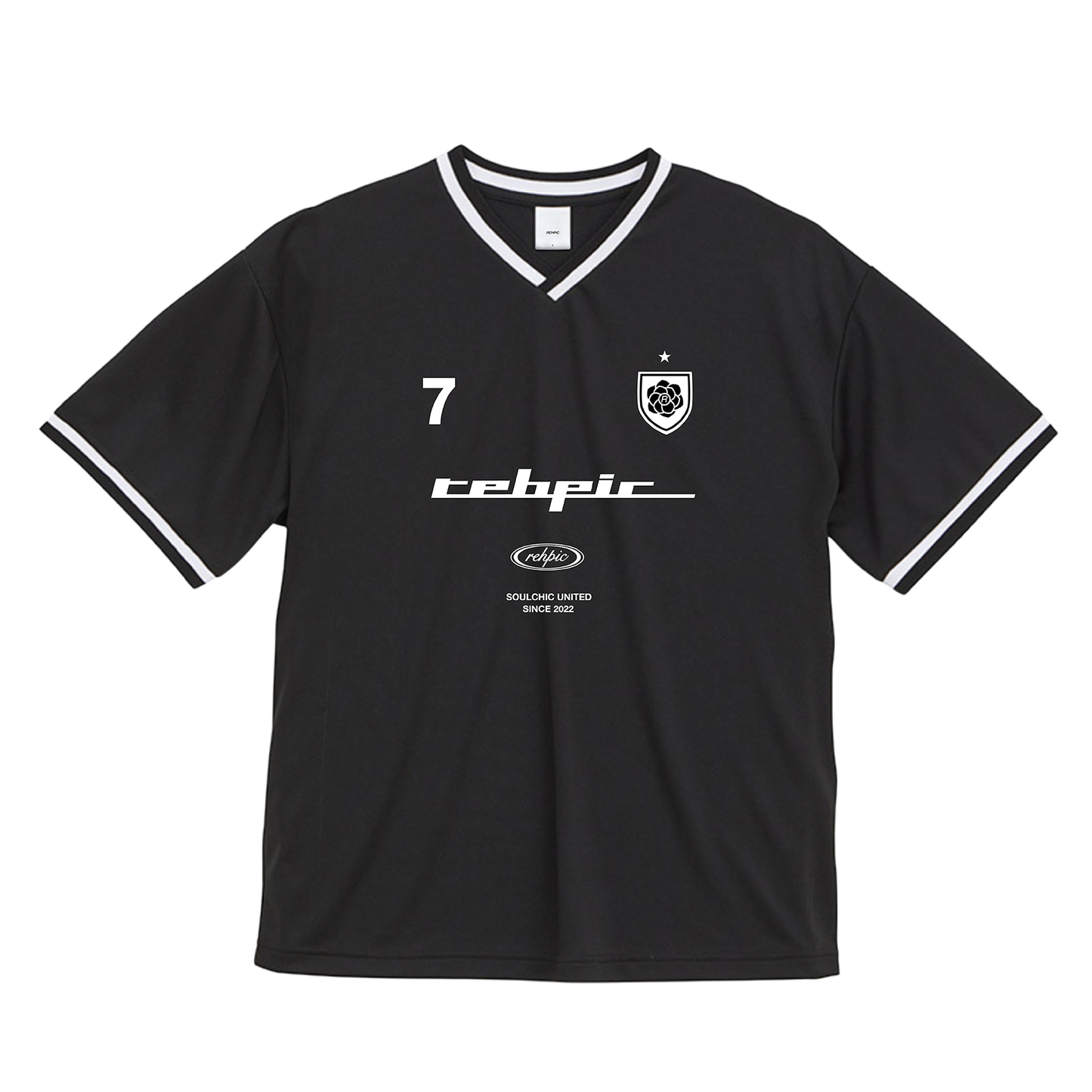 26SS SOULCHIC UNITED Dry Athletic Line-Rib TEE blk